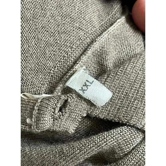 Vintage Tom James‎ Men's Polo Shirt Long Sleeve Size XXL Gray Wool Silk Cashmere - Picture 8 of 10